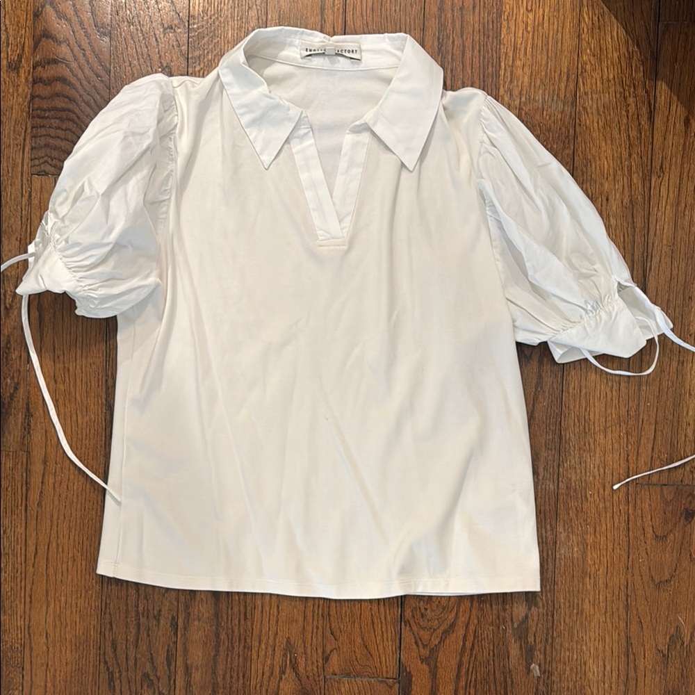 White Puff Sleeve Top